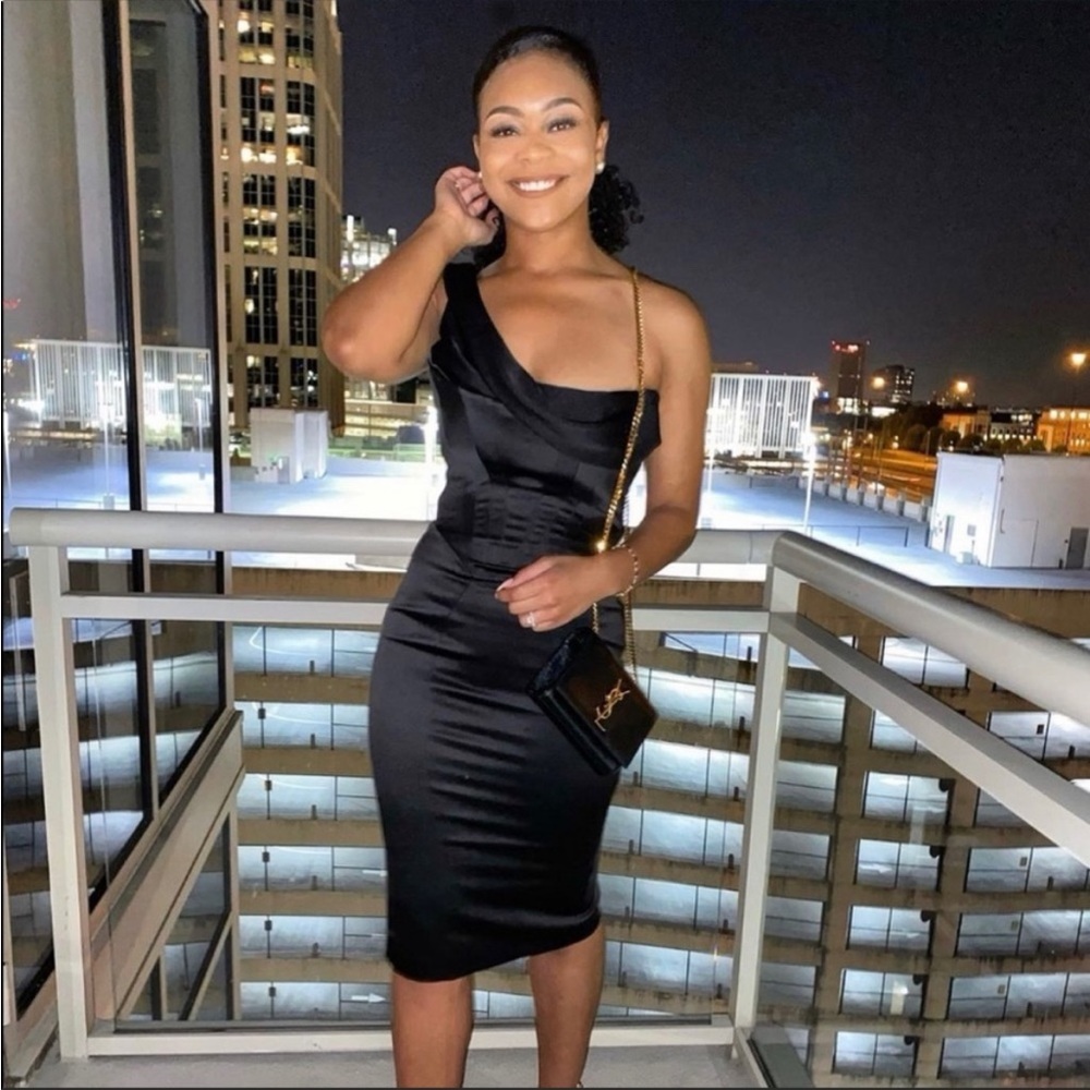 HOUSE OF CB 'Raphaella' Black Stretch Satin Corset Dress NWOT - Picture 8 of 13